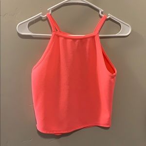 Neon pink crop top